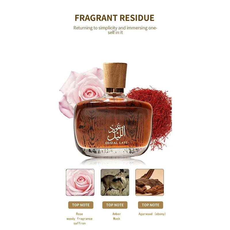 Arabian Men's Fragrance Long-lasting Sandalwood Scent Oriental Fragrance Luxury Charming Perfume Spray Woody Musk Cologne 50ml